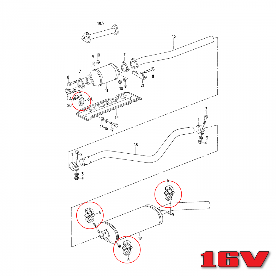 Chain Reinforced Exhaust Hangers - Mk1 & Mk2 8V Volkswagen SciroccoWest ...