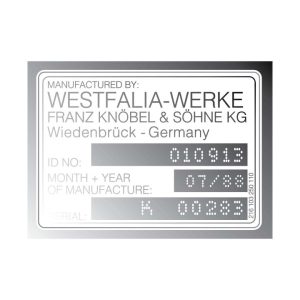 Westfalia Registration Door Decal